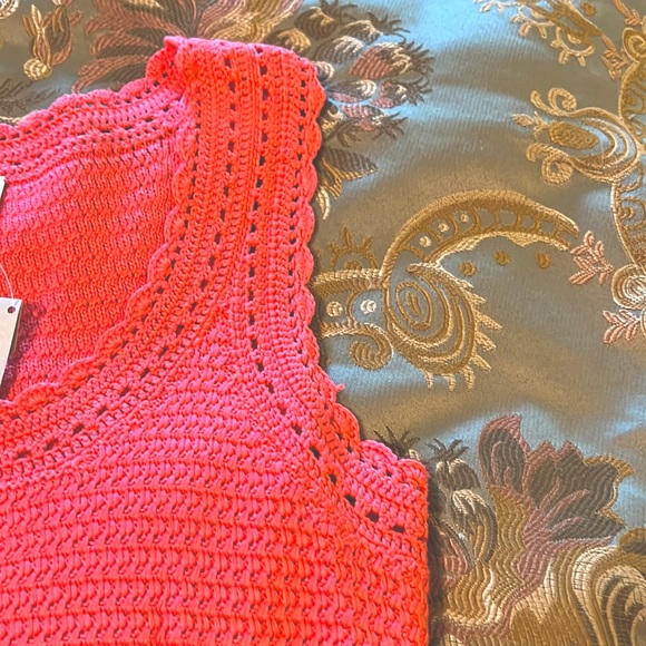 Pointelle Tank Sweater in Light Peach Color by Talbots Collection size M - Picture 3 of 4